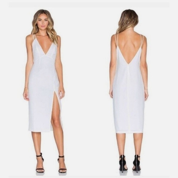 NBD x REVOLVE Shine On White Midi Dress Size S *NWT* - Picture 1 of 11